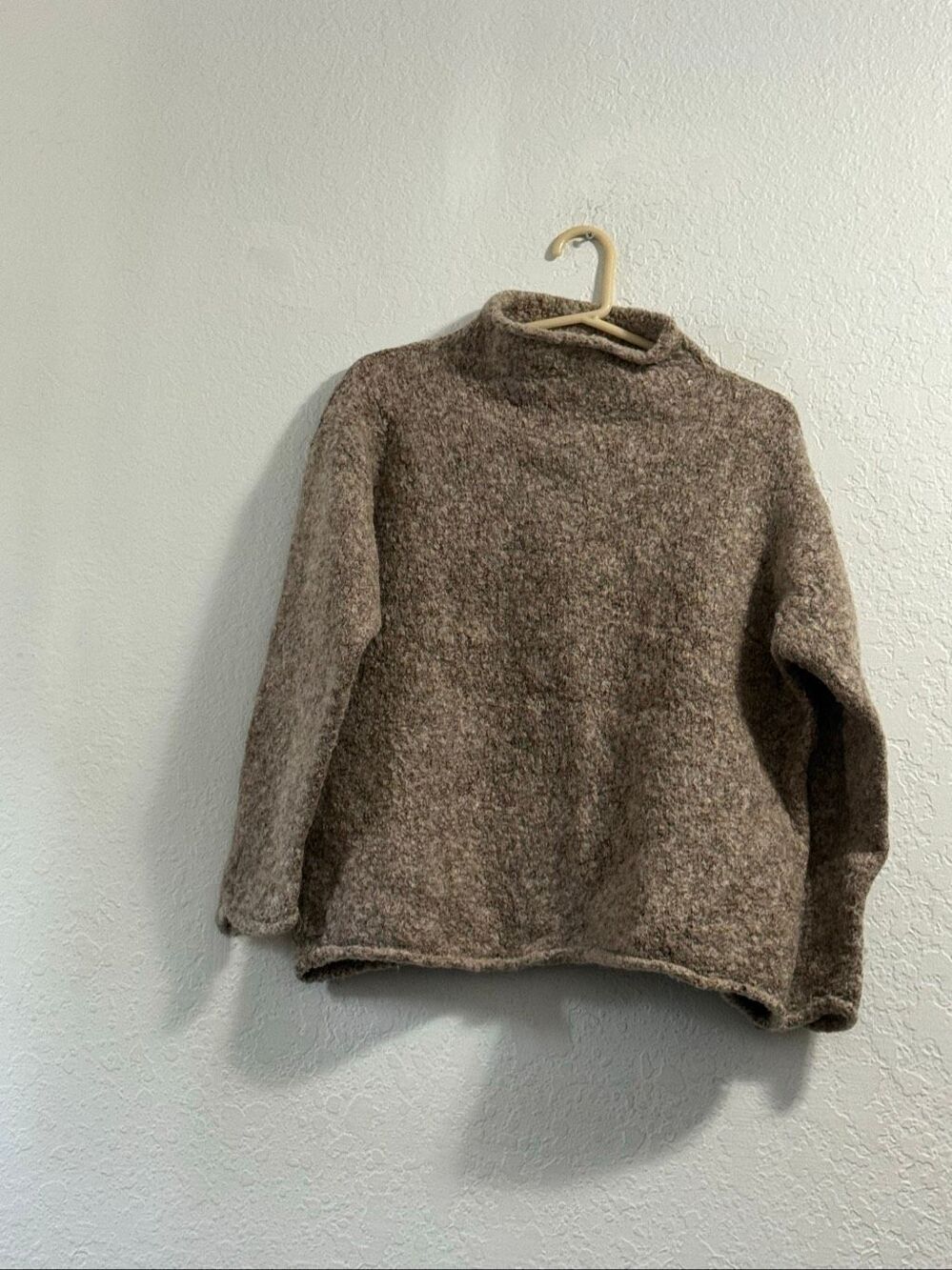 J. Jill Women’s Sweater Brown Mohair Wool Combination Size L cozy Luxe